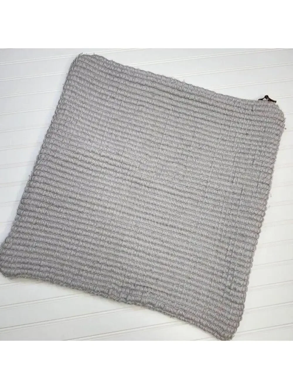 Pottery Barn 24x24 Textured Pillow Cover Gray Chunky Knit Cotton Euro Sham